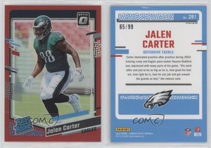 2023 Panini Donruss Optic Rated Red Prizm /99 Jalen Carter #281 Rookie RC