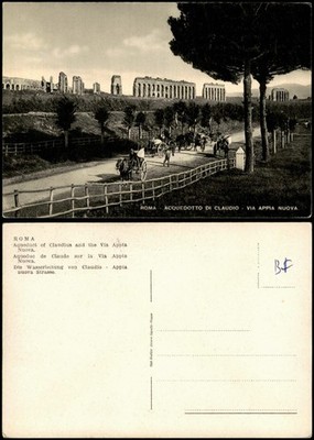 Cartoline Rom Roma Aqueduct of Claudius and the Via Appia 1950