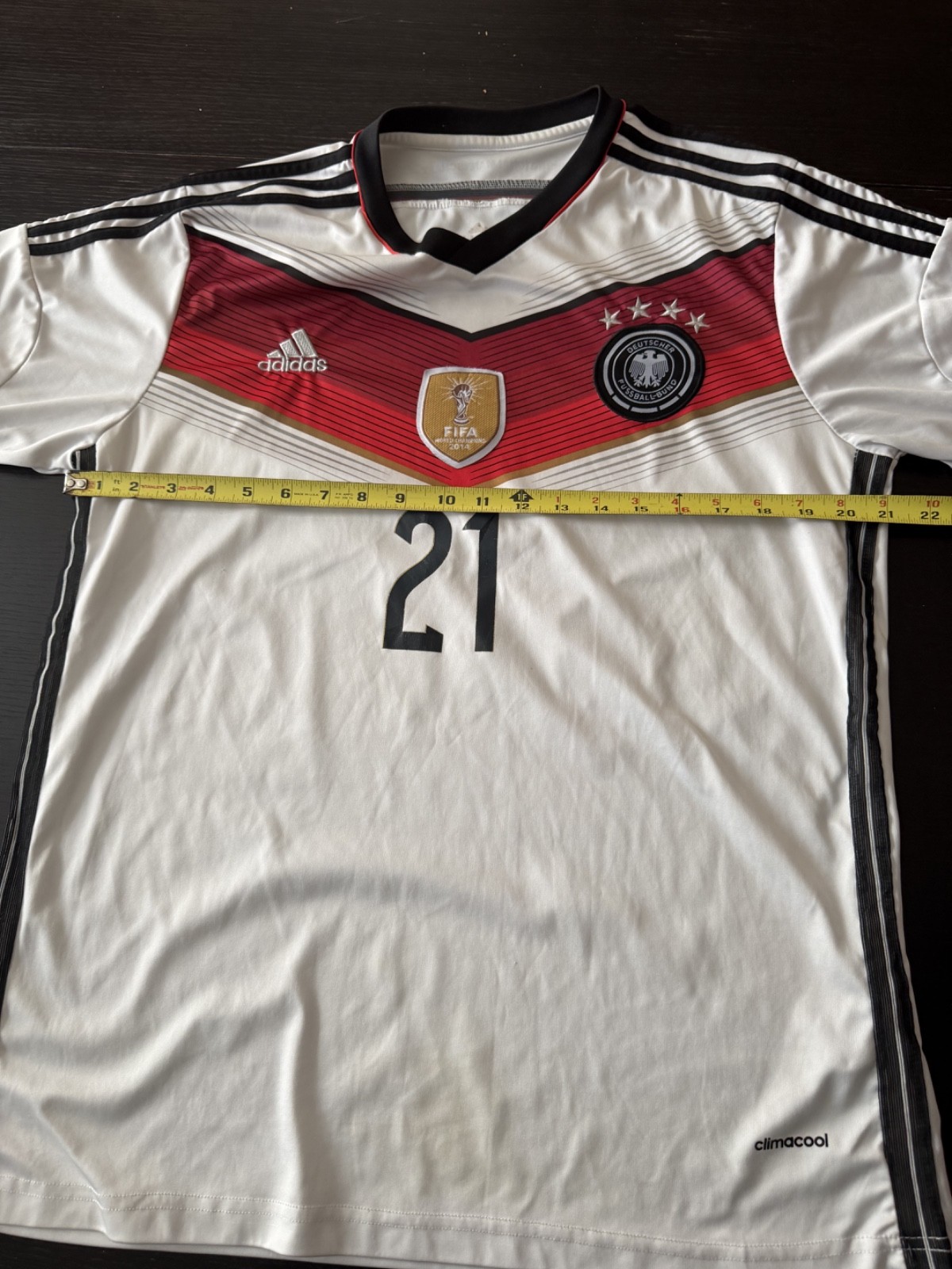 Germany #21 2014 2015 Home Adidas Shirt Soccer Jersey Sz XL Wasserman thumbnail 5