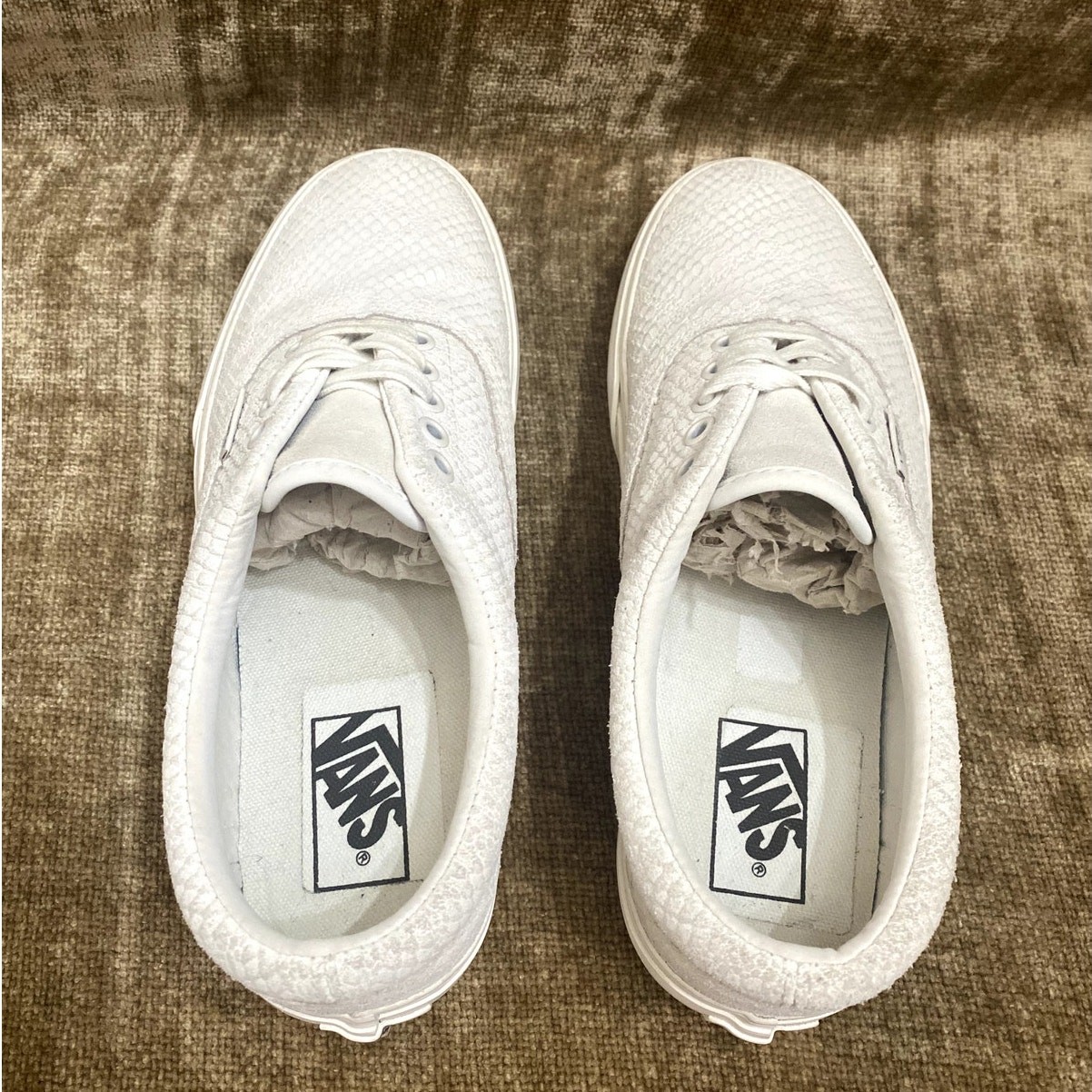 Vans Era Platform White Leather Python Print Snea… - image 4