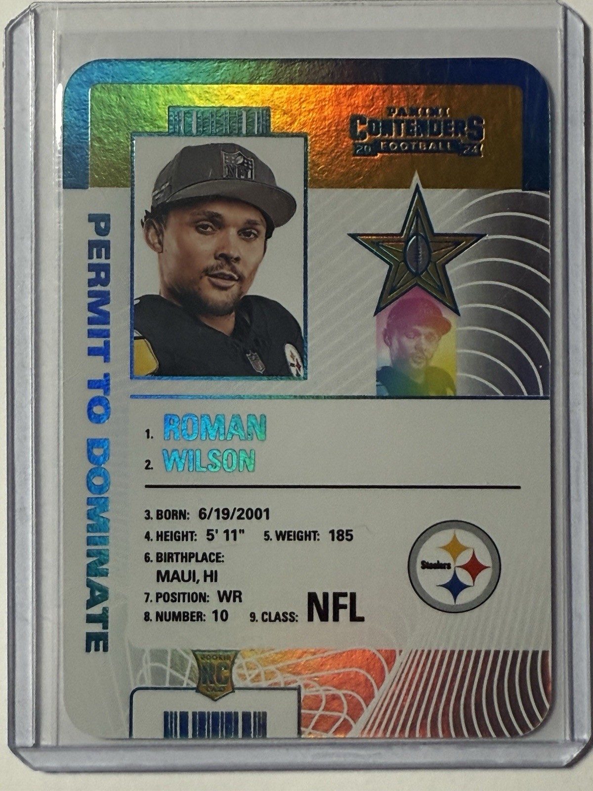 2024 Panini Contenders Roman Wilson "Permit to Dominate" RC **Case Hit** SSP
