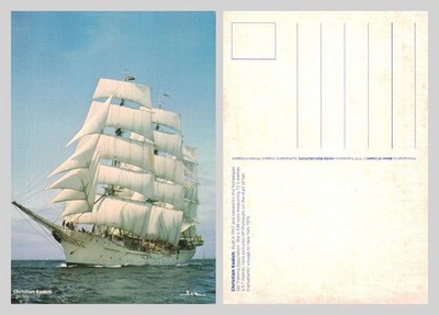 Postkarte - Norwegisches Großschiff Christian Radich unter voller Segel unbespielt