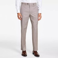Michael Kors Men's Tan Solid Wool Stretch Classic-Fit Suit Pants Size 44W 32L