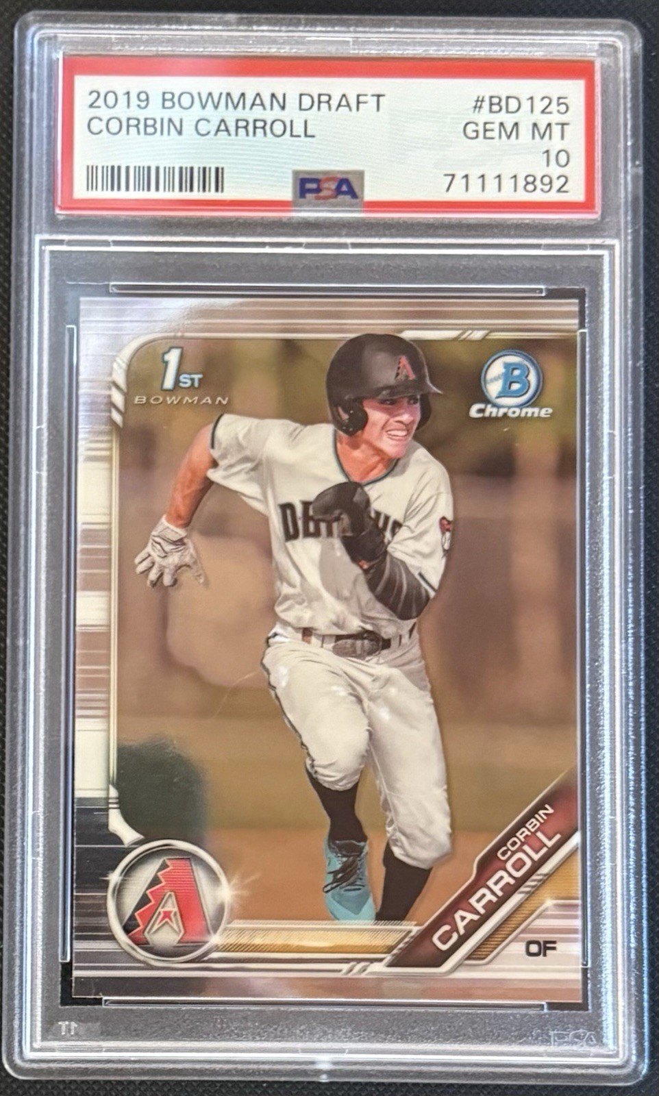 2019 Bowman Draft Chrome Corbin Carroll #BDC125 PSA 10 GEM MT