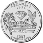 2003 P Arkansas State Quarter. Uncirculated from US Mint Roll — photo 1