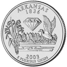 2003 P Arkansas State Quarter. Uncirculated from US Mint Roll