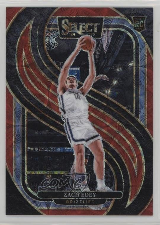 2024 Panini Select Premier Level Red Scope Prizm 26/249 Zach Edey Rookie RC 5y7