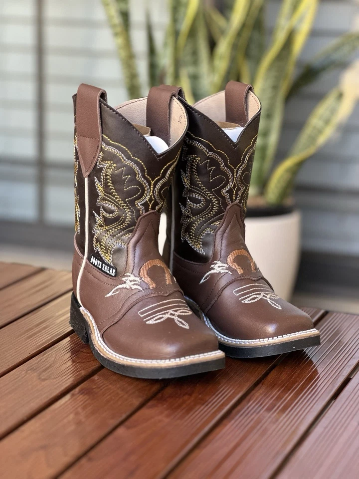 Nuevas botas de cuero vaquero para bebé - Herradura - Talla 8C Foto 3 de 3