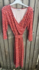 David Nieper ladies red & Multicoloured wrap dress Knee Length Dress Size 10