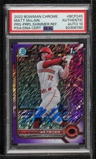 PSA/DNA 2022 Bowman Chrome Prospects Purple Shimmer Refractor Matt McLain w5p