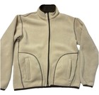 Glaceland Brown Fleece Zip Jacket Size M High Collar Pockets Cozy Warm Casual — photo 4