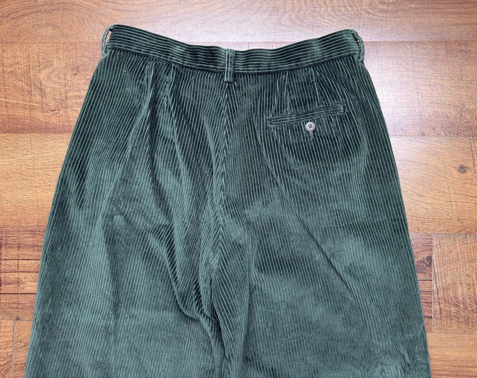 Pantalones de colección Eddie Bauer plisados jumbo de pana cintura alta verdes para mujer 16 Foto 4 de 4