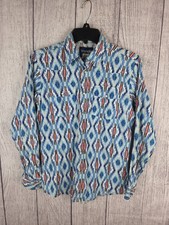 Wrangler Western Pearl Snap Aztec Southwestern Shirt Youth XL 14-16