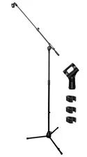 5 Core Microphone Stand Floor Adjustable w Extending Telescoping metal Boom Arm