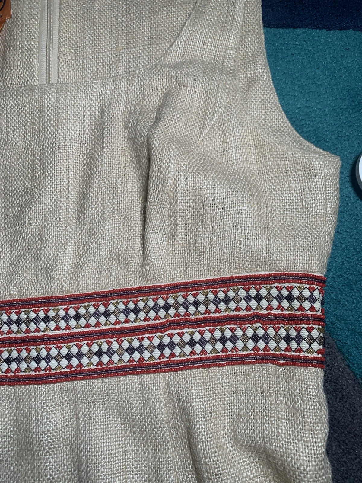 Abito donna foderato Tory Burch beige lino seta M ?