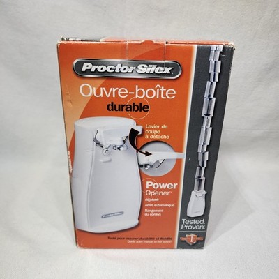 Proctor Silex Power Electric Automatic Can Opener Kitchen Knife Sharpen White