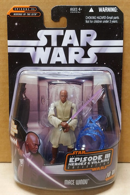 Star Wars Episode 3 Heroes & Villains Mace Windu #10 ROTS 2006 Hasbro 3.75 MOC
