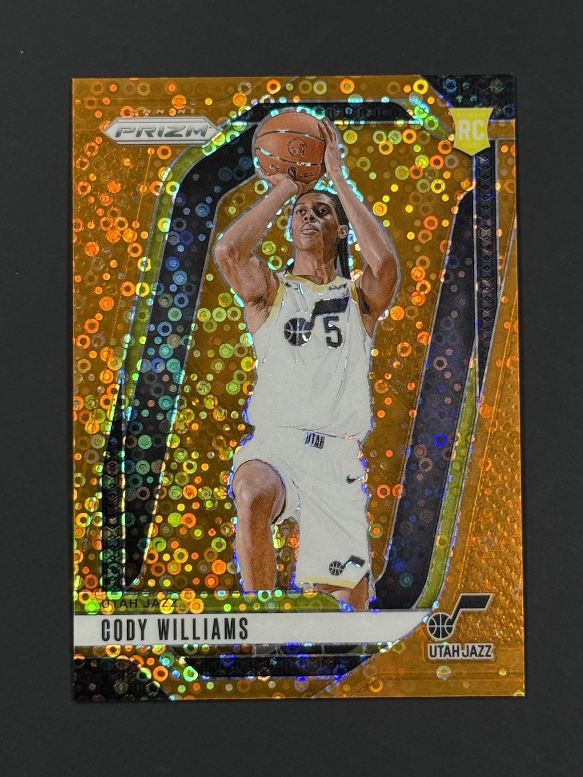 Cody Williams 2024-25 Panini Prizm RC #232 Orange Fast Break Disco /125 Jazz
