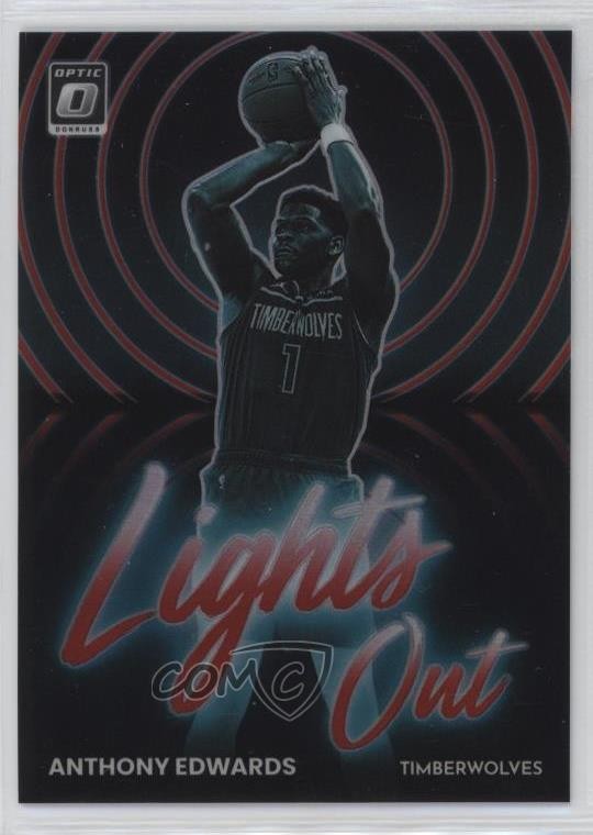 2022-23 Panini Donruss Optic Lights Out Red Prizm 78/99 Anthony Edwards #12 3hd