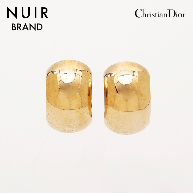 Christian Dior Round Gold Earrings Elegant Designer Jewelry