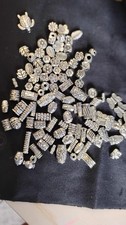 350 Pcs Silver Spacer Beads for Jewelry Making, Mixed Bulk Random Styles Metal