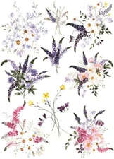 Wild Flowers Bouquet Rice Paper 11.5 x 16 inch 1pc - Mulberry Paper for Decou...