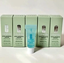 5Pcs Clinique Acne Solutions Clinical Clearing Gel Sample 0.1oz / 3mL = 15ML NIB