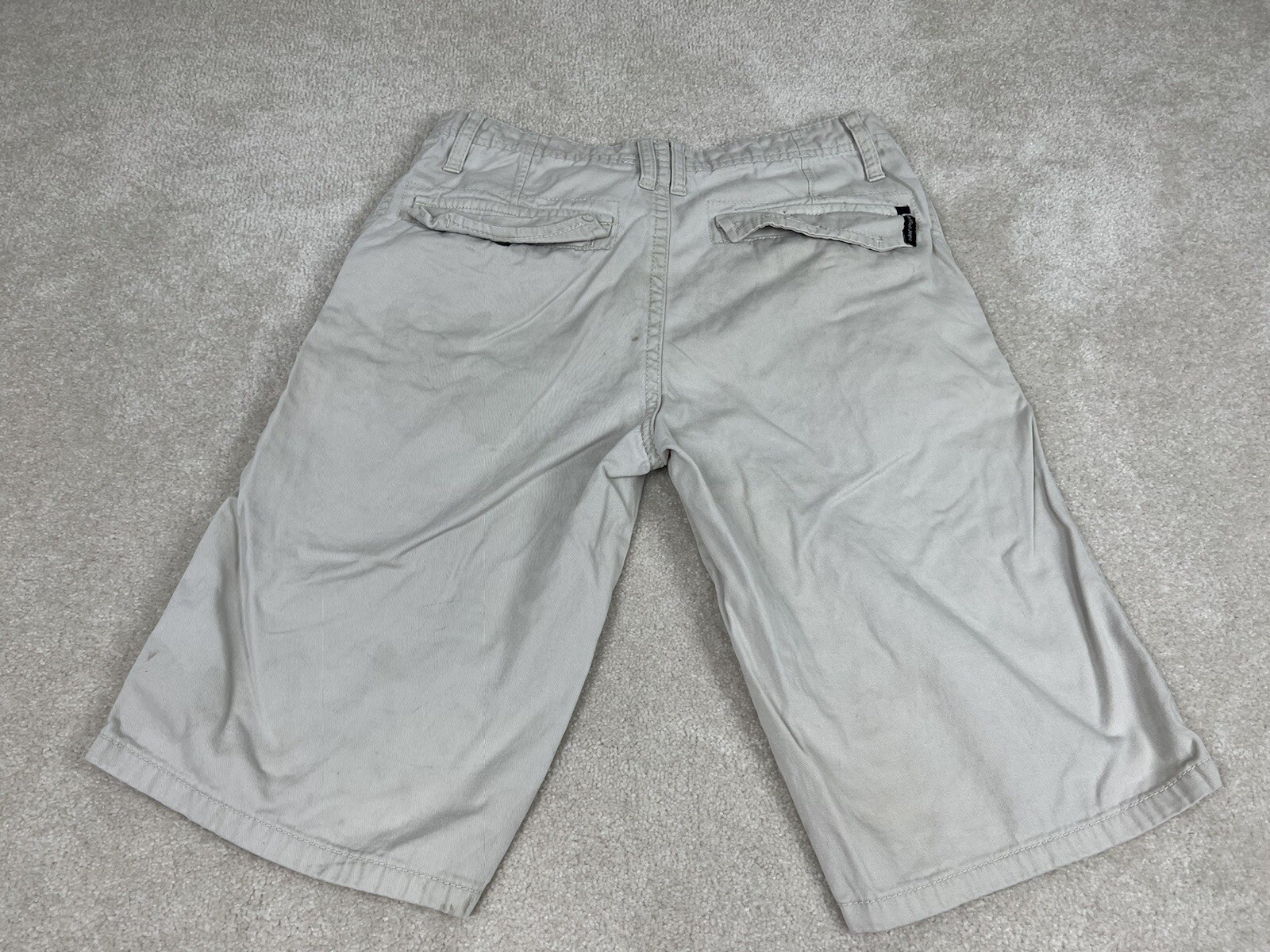 Calvin Klein Shorts Boys 16 Beige Chino Khaki Cotton Flat Front Preppy Casual image 2