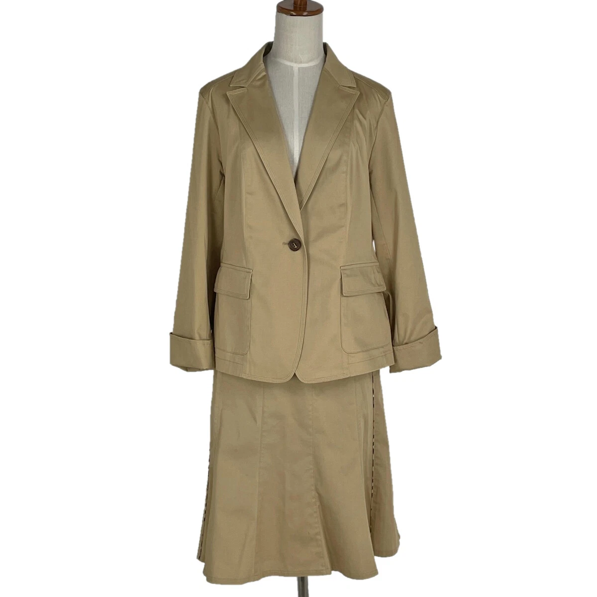 BURBERRY mermaid skirt set up suit Nova Check Flare Single Jacket Medium Len...