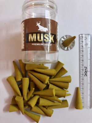 110 grams 1.6'' PREMIUM MUSK DHOOP INCENSE CONES meditation puja Free Ship