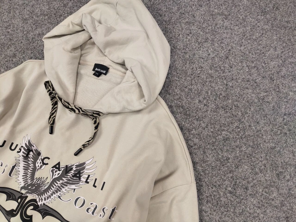 Sudadera con capucha de gran tamaño estampada con logotipo de la costa oeste de Roberto Just Cavalli Foto 4 de 4