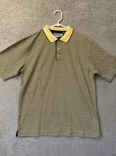 Cutter Buck Polo Shirt Mens XL Blue Striped Stretch Golf Casual/ 47-65