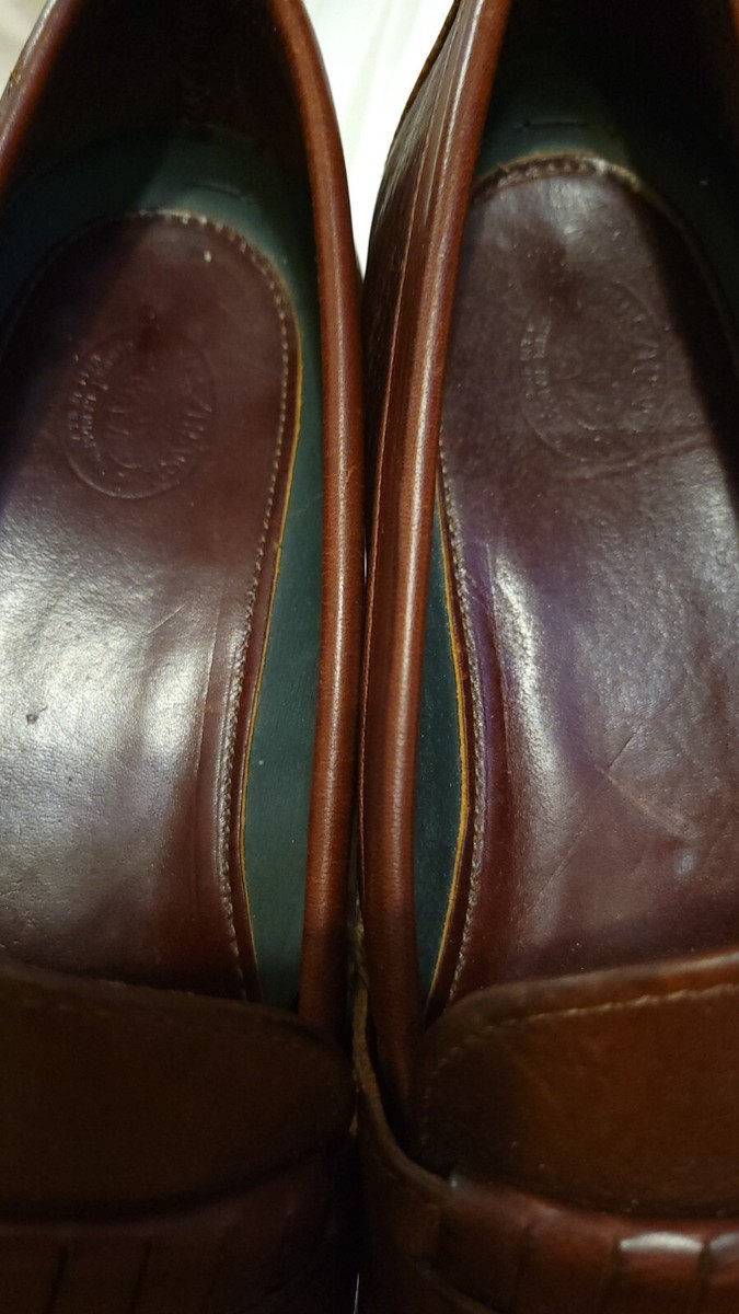 HS Trask Handmade Kiltie Tassel Pebble Leather Loafers Mens  display picture 3
