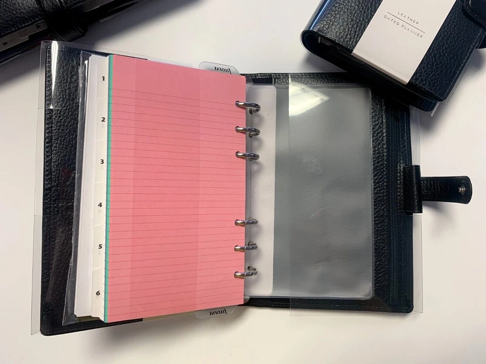 Filofax Finsbury schwarz Terminplaner Organizer Agenda Leder A6/Personal/A5 NEU - Bild 3 von 3
