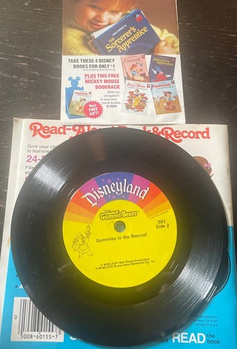Disney’s GUMMI BEARS Bouncing Gummies Book And Vinyl Record 501 1985 - Picture 3 of 6
