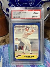 John Kruk  1986 Fleer Update Rookie Rc #U-61 - Extremely Rare Population 58