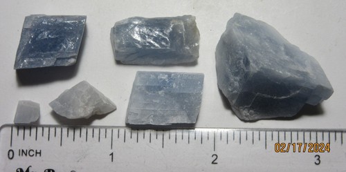 Blue Calcite Natural Rough Stones Close Out 4.9 Ounces BCNRSCO-1 - Picture 5 of 5