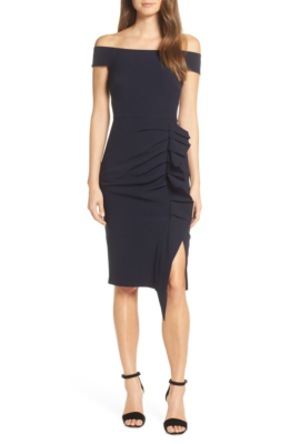 Sheath Dress Milly Ally Gown Ally Off The Shoulder Asymmetric Cocktail Dress In Black MILLY Sheath Dress Milly Ally Gown Ally Off The Shoulder Asymmetric Cocktail Dress In Black MILLY