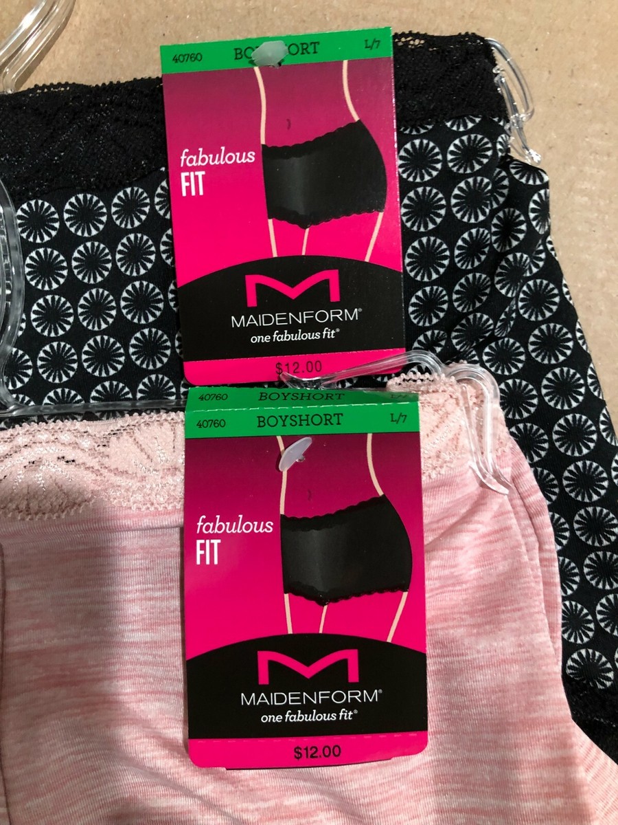2 Pcs) MAIDENFORM WOMEN'S BOYSHORT FABULOUS FIT #407060 SIZE LARGE