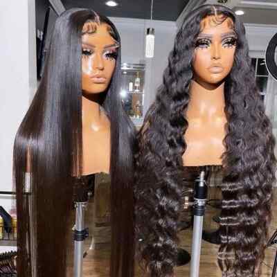 Human Pre Plucked Bleached Knots Lace Wig Transparent Raw Hair Lace Front Wigs