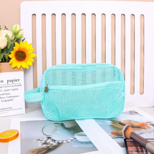 Square Mesh Makeup Bag Lightweight Travel Wash Bag Camping