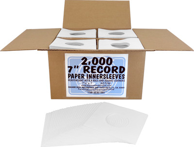 (2000) 7'' Record Inner Sleeves - White ARCHIVAL Paper ACID FREE 45rpm - #07IW
