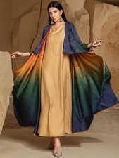 Dubai Women Open Long Dress Abaya Muslim Kimono Evening Robe Cardigan Gown Prom