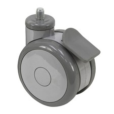 4" x 5/8" Dual Wheel Swivel Threaded Stem Caster w/Brake 1-4161
