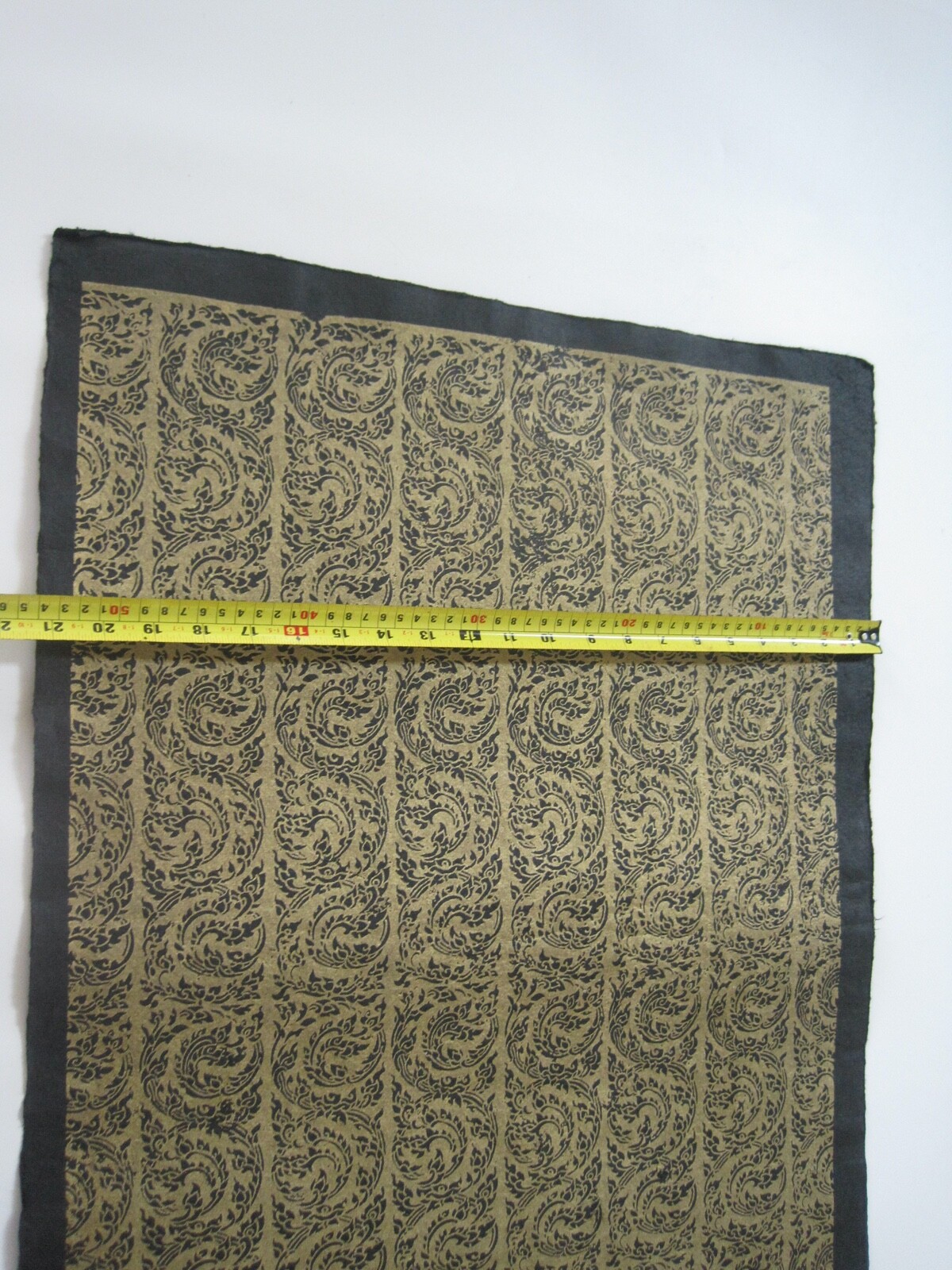 Burmese Burma Art Paper Gold Ink On Black 21.5" x 31"