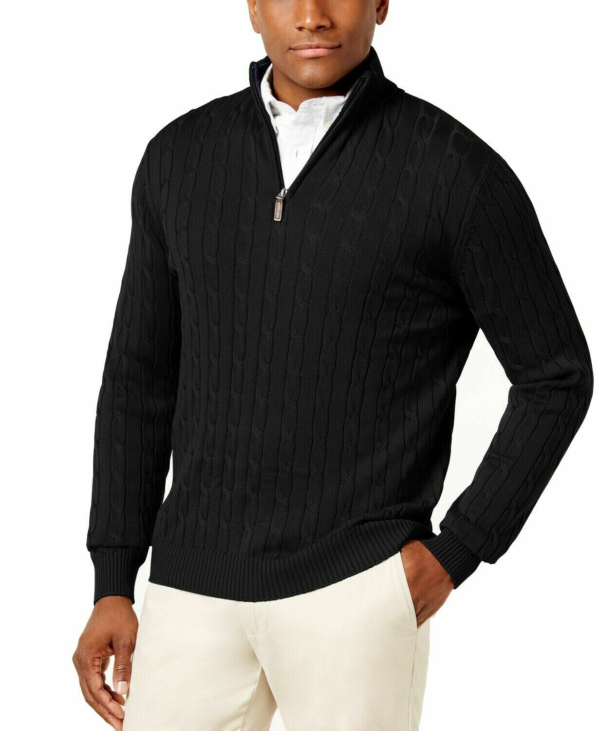 Club Room Mens Sweater Cable Knit 
