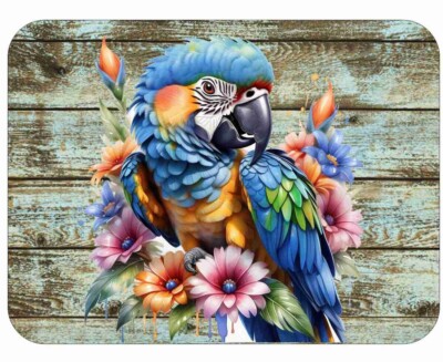Parrot Bird Wild Life Flower Art Weird Art Mousepad 7 x 9 Art mouse pad