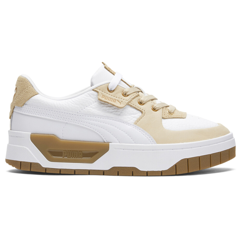 Женские коричневые, белые кроссовки Puma Cali Dream Brushed Tan на шнуровке 3