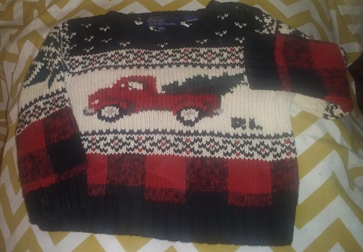 Rare Polo Ralph Lauren Vtg 92 Christmas Tree Red Truck baby