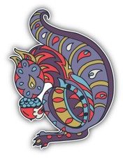 Squirrel Animal Doodle Waves Pattern Car Bumper Sticker Decal